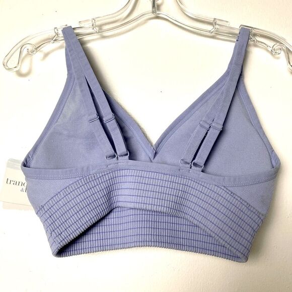 Tranquil & True Bra Bralette Blue Striped Women Teens Youth Sport Bra Stretch - Picture 2 of 11